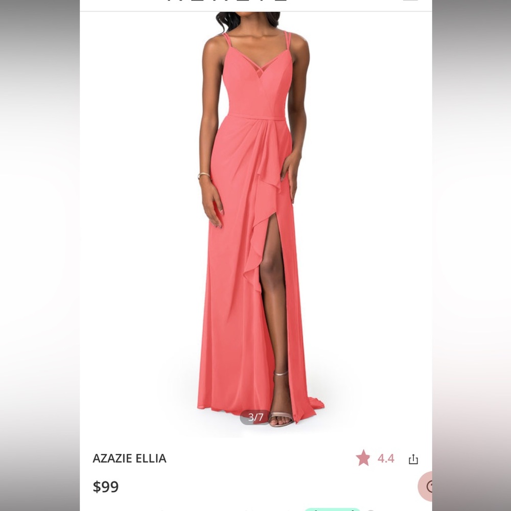 NEW Azazie Ellia Pink Dress A-Line A14 Flamingo Pink Color NWT Backless Gorgeous